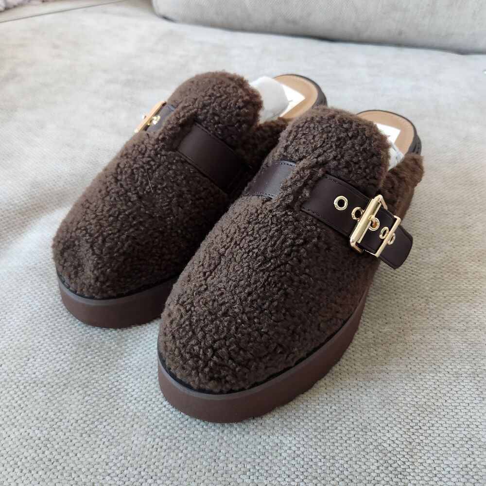 New Dolce Vita DV Women's Brown 7.5 Cozy Slip On Mule Shoes